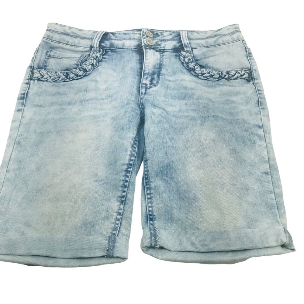 Mudd Girl's Size 16 Cuffed Short Denim Blue Jean Preowned